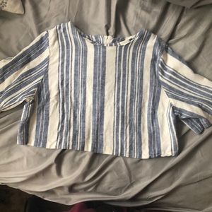 Blue and ivory crop top